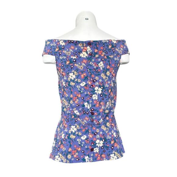 ModCloth Women’s Off-Shoulder Floral Print Top Purple Size Large - Picture 5 of 10